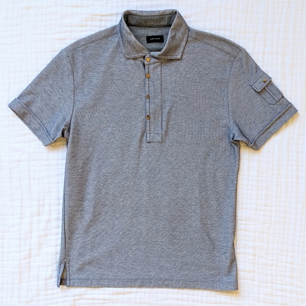 Joseph Homme Polo Shirt Quarter Zip Top Men's S Blue Short Sleeve Golf Athletic